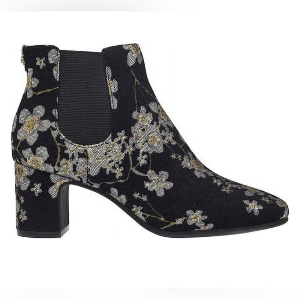 Anne Klein Gorgia Fabric Floral Ankle Booties EUC - Picture 2 of 13